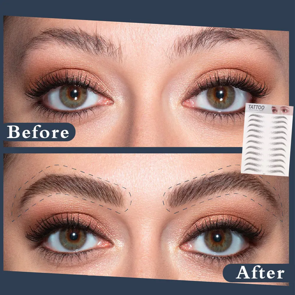 تاتو حواجب 4D ، ملصقات طباعة مقاومة للماء