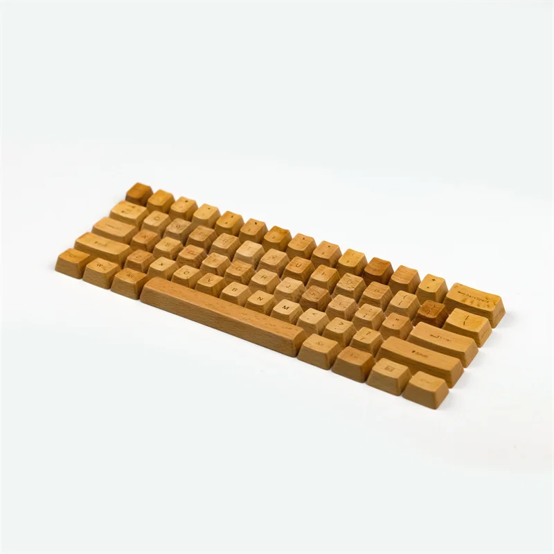 

Naturalism Beech Wood Keycap Wood Grain OEM Profile Customized Artware Solid For Cherry Mx Switch Mechanical Keyboard 60 87 108
