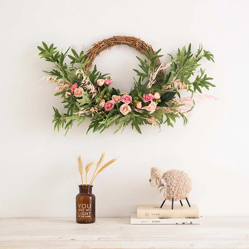 

Nordic Simple Simulated Lintel Flowers Eucalyptus Leaf Fake Flowers Bedroom Wedding Flower Art Wall Decorations