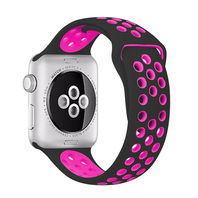 Silicone Strap For apple Watch band 44mm 42mm 40mm 38mm Breathable Accessories Sport watchband bracelet iWatch se 76543 45mm41mm 32