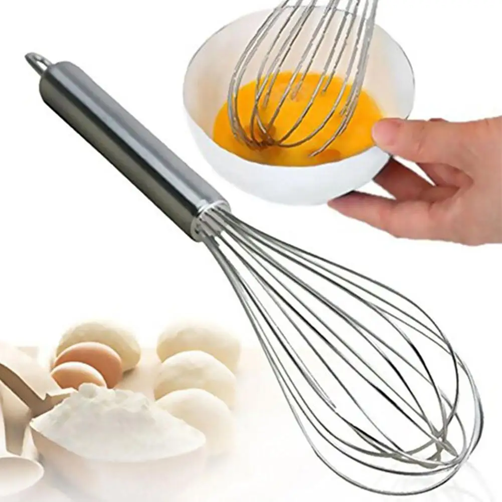 8/10/12 inches Stainless Steel Balloon Wire Whisk Manual Egg Beater Mixer  Kitchen Baking Utensil Milk Cream Butter Whisk Mixer - AliExpress