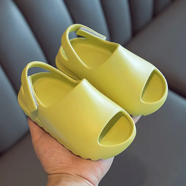 Baby Toddler Kids Adults Slip-On Fashion Sandals Boys Girls Foam Beach Summer Slides Bone ResinChildren Lightweight Water Shoes Lemon