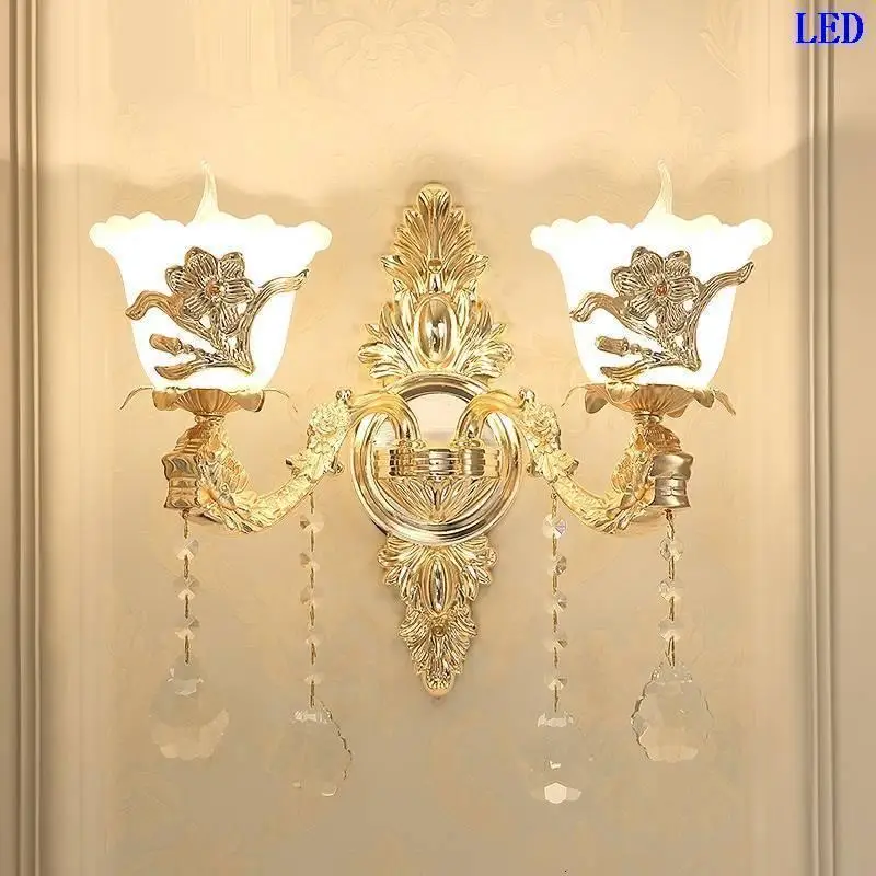 Wandlampe деко росписи Винтаж лампа Aplique Luz для дома кристалл Lampara де сравнению интерьер стены спальня свет