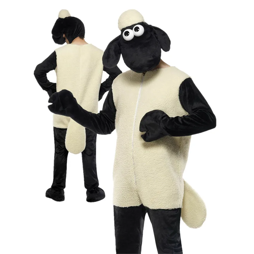 

Adults Shaun the Sheep Costume Mens Wallace and Gromit Fancy Dress Easter Outfit