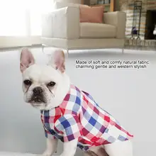 Футболка для собак, клетчатая Одежда для питомцев, рубашка для щенков, в полоску, Очаровательная весенне-осенняя одежда, хлопковые костюмы для питомцев