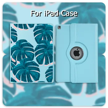 

PU Leather 360° Rotatable For iPad 7th Generation Case Cute Leaves For iPad Pro 11 12.9 2020 10.2 7.9 Air 2 Mini 1 2 3 4 5 Cover