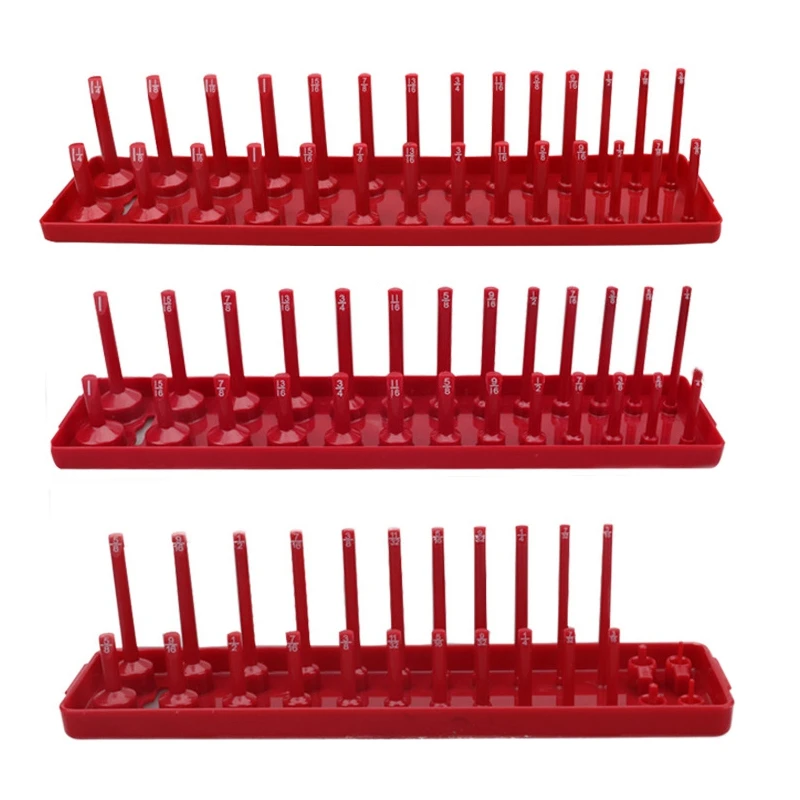 

Sae (Red) & Metric (Black) Socket Storage Trays - 6 Piece Set | 1/4-Inch, 3/8-Inch, 1/2-Inch Drive | Premium Quality Tool Orga