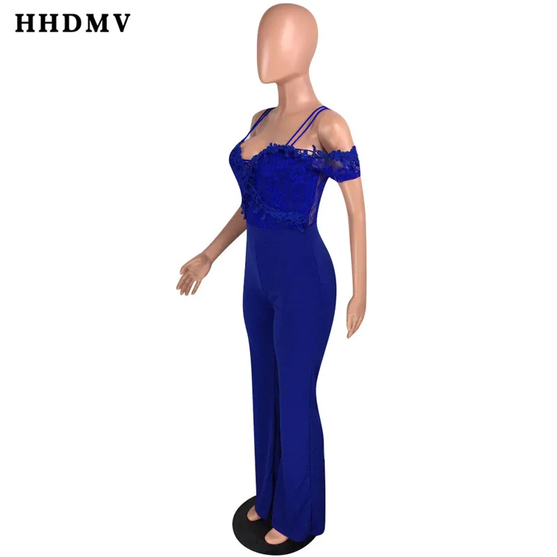 HHDMV WYNZ8202 Новая мода женский летний синий розовый цвет с открытыми плечами комбинезон волнующие Клубные комбинезоны элегантные длинные брюки комбинезоны