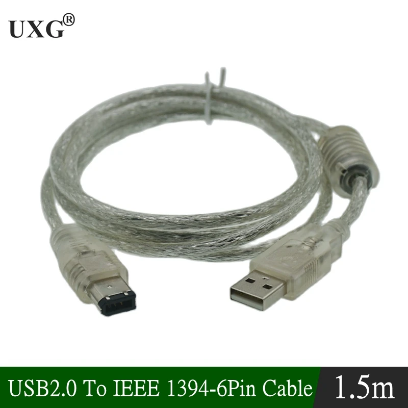 USB Male To Firewire IEEE 1394 6 Pin Male ILink Adapter Cord Firewire 1394 Cable 1.5m For Digital Camera DV