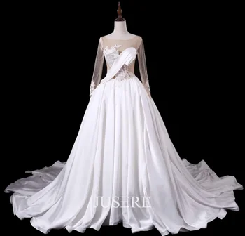 Offerta Avorio Una Linea Di Paillettes Con Scollo A V Abito Da Sposa In Pizzo Da Sposa Abito Da Sposa Di Modo Corte Dei Treni Bridetobe In Magazzino