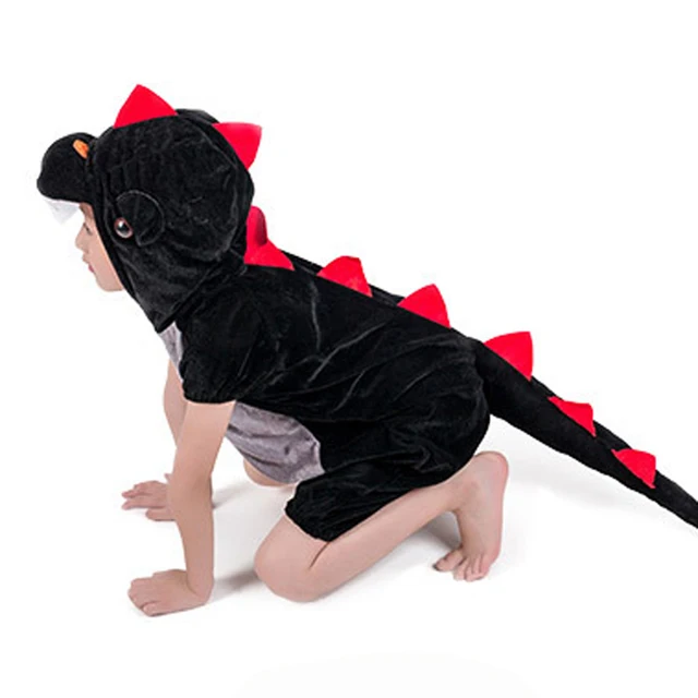 Cute Kids Animal Dinosaur Kugurumi Costume Cosplay Boys Child Green Black Kindergarten School Party Student Game Role Play Suit black short
