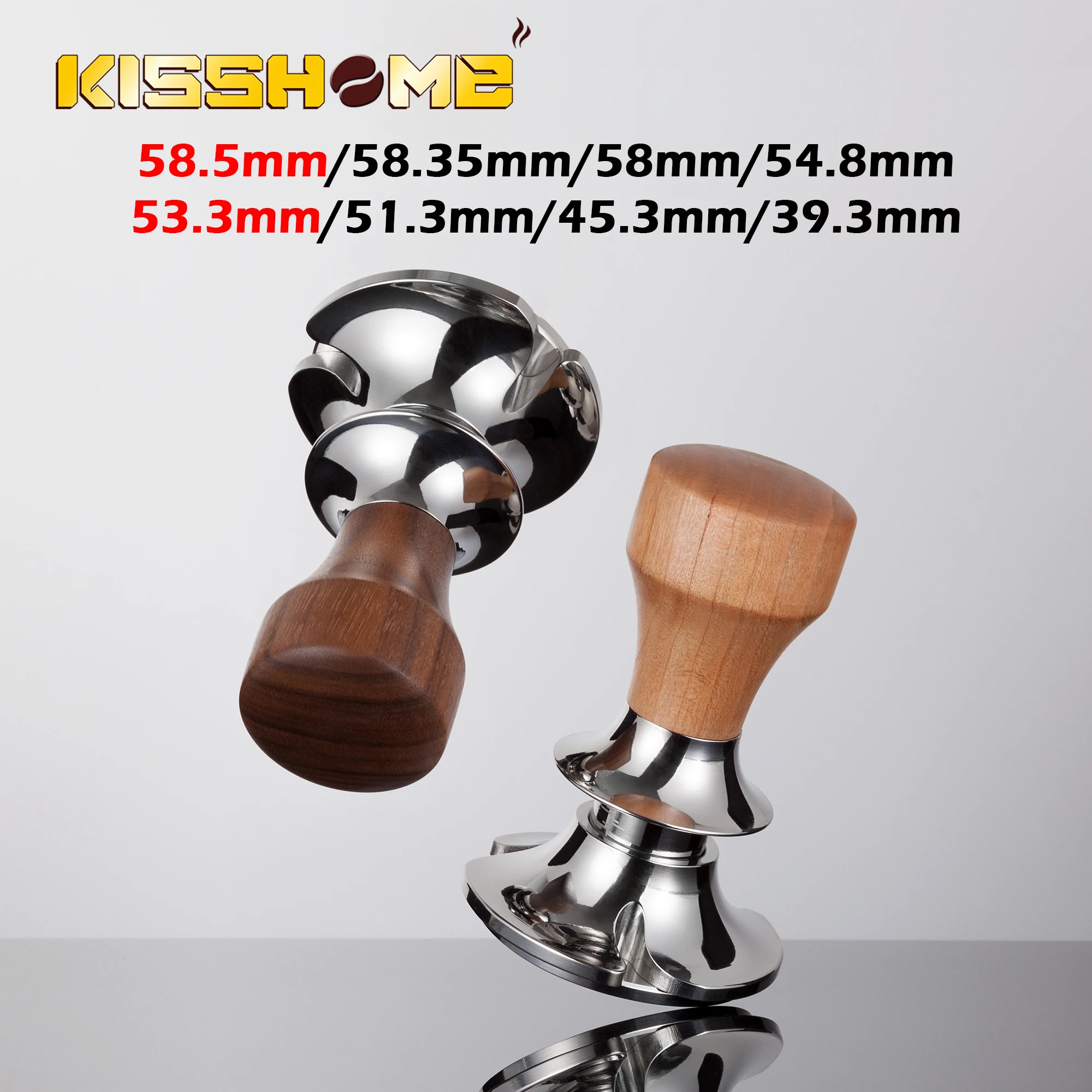 58.5mm/58.35mm/58mm/54.8mm/53.3mm/51.3mm/45.3mm/39.3mm Adjustable Coffee Tamper Flat Base Custom Size Powder Hammer Barista Tool | Дом и сад