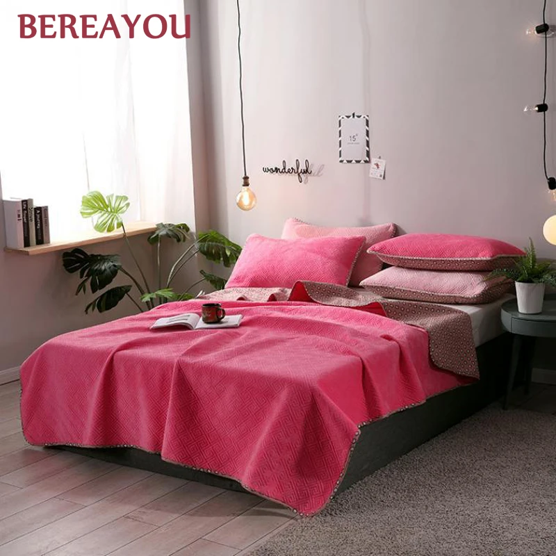 

1/3pcs Modern Blankets Coral Fleece Bed Comforter Solid Winter Quilt King Size Luxury Blanket For Kids edredon de plumas queen