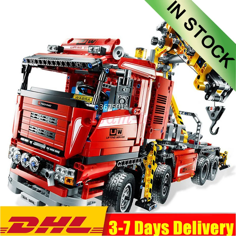 

DHL 1877pcs Technic Ultimate Mechanical Series The Electric Crane Truck Building Blocks Bricks Toys Moc Legoings 20013 8258
