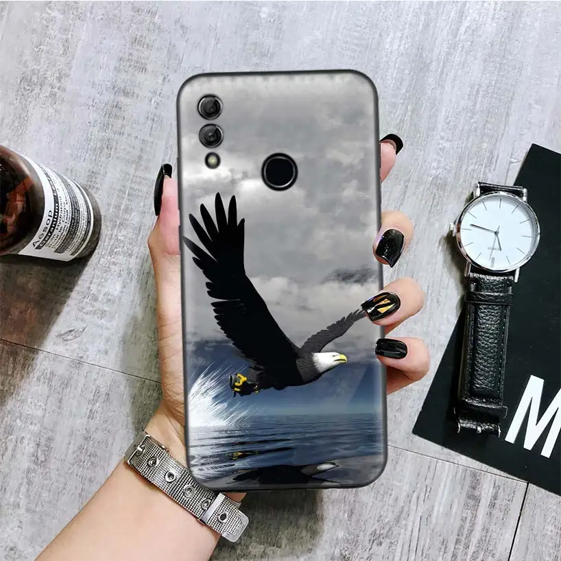 BA263-2 Король птиц Орел ястреб черная крышка чехол для телефона для huawei Y9 Y5 Y6 Y7 Honor 10 9 Lite 9X8X8 S 8A фотоаппаратов моментальной печати 7S 7A 10i 20i V20 Coque - Цвет: BA263-2