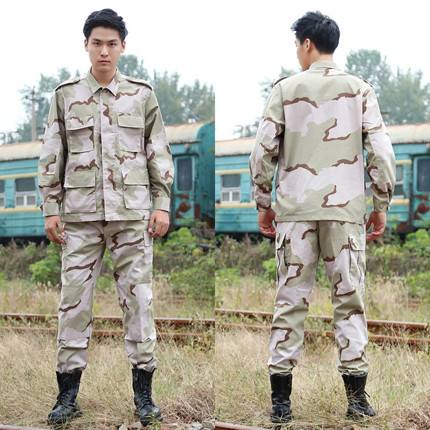 Men Army Tactical Military Uniform Multifunction Pocket Design High Quality Camouflage Print