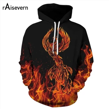 

Raisevern Cartoon Phoenix Print 3D Hoodie Anime Harajuku Hoody Men Women Unisex Winter Tops Casual Pullovers Streetwear Dropship
