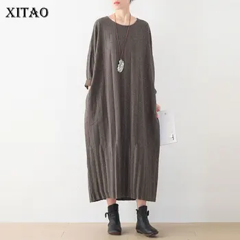 

XITAO Knitted Dress Fashion Solid Color Full Sleeve Small Fresh 2020 Autumn Goddess Fan Casual Style Minority Dress ZY1295