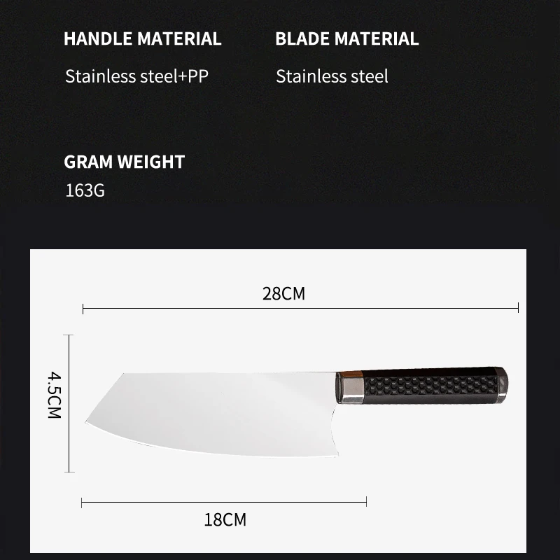 QVZ Chinese Kitchen Knife 4CR14 Stainless Steel Kitchen Knife Sharp Meat Cleaver Cooking Tool Slicing Knife Vegetable Knife