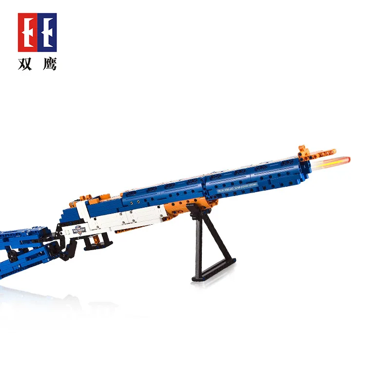 

Double e Cracking Take Building Blocks Gun Plastic Fight Inserted Children'S Educational DIY Assembled Toy Gun Military Model Bo