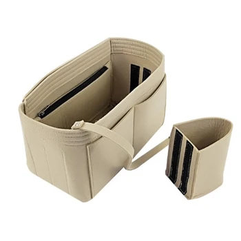 

Purse Organizer Insert Makeup Handbag , Felt Bag Organizer with Zipper, Handbag & Tote Shaper, Fit Cosmetic Bags Never Full,Tote