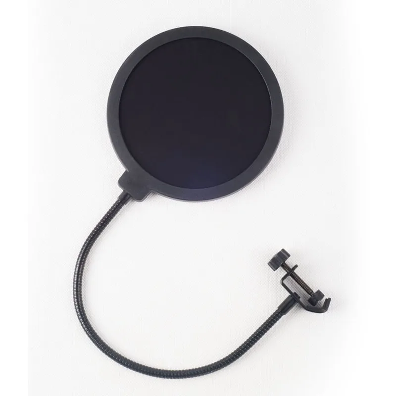 Microphone Pop Filter Large Double-Layer U-Type Microphone Recording with Anti-Spray Network/ Studio Clamp Microphone Windscreen for Speaking Studio Singing