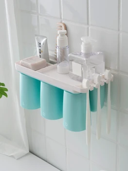 

Bathroom Toothbrush Holder Multifunction High Capacity Place Toothpaste Bathroom Accessories Convenient Toothpaste Dispenser