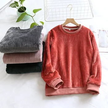 

2020 New Lovers Sleepwear Flannel Women Shirt Nightwear Soft Sleep Top Homewear Casual Intimate Lingerie Bathrobe Homewear