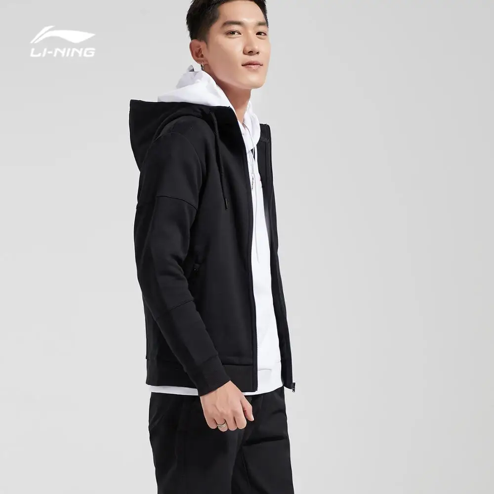Li-Ning Мужская баскетбольная Толстовка BAD FIVE, теплая флисовая толстовка, 66% хлопок, 34% полиэстер, обычная посадка, спортивный свитер AWDN849 MWW1493