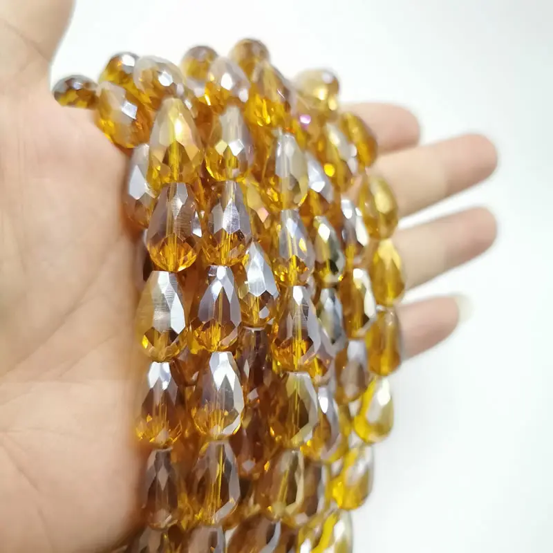 7 Хрустальная подвеска 6X8-10X15mm чешские стеклянные Висячие граненые бусины китайские бисерные поделки по оптовой цене ювелирные аксессуары - Цвет: 7