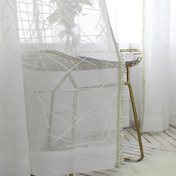 

Window Screen Living Room Bedroom Balcony Customized Curtain Modern Simple High-End White Fresh Gauze Backdrop Curtain Cortinas