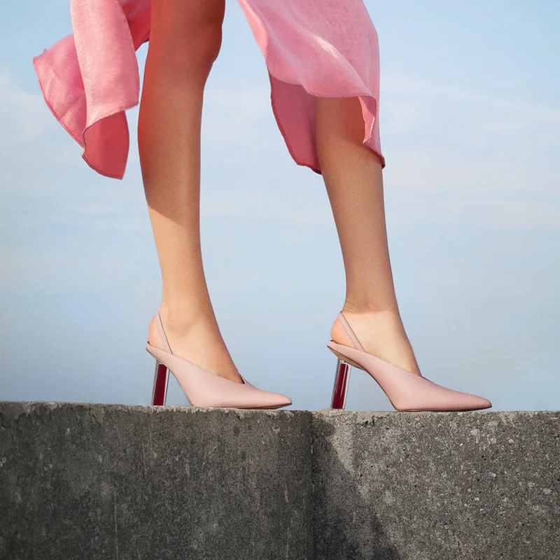 

High Heel Shoes Women's Spring And Summer New Style High-Heel Low-Cut Fashion Sandals Europe And America Big Brand Women's Point