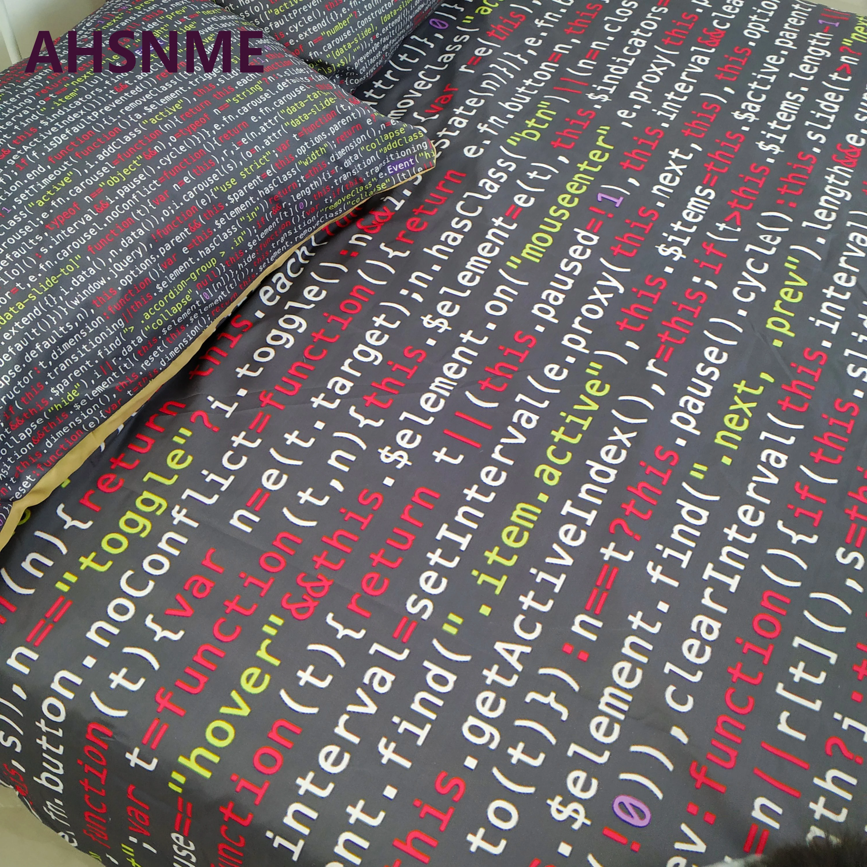 AHSNME Customizable Pattern Bedding Kit Program Graphics C Language Cover Cover Computer Program Number Quilt Cover 3