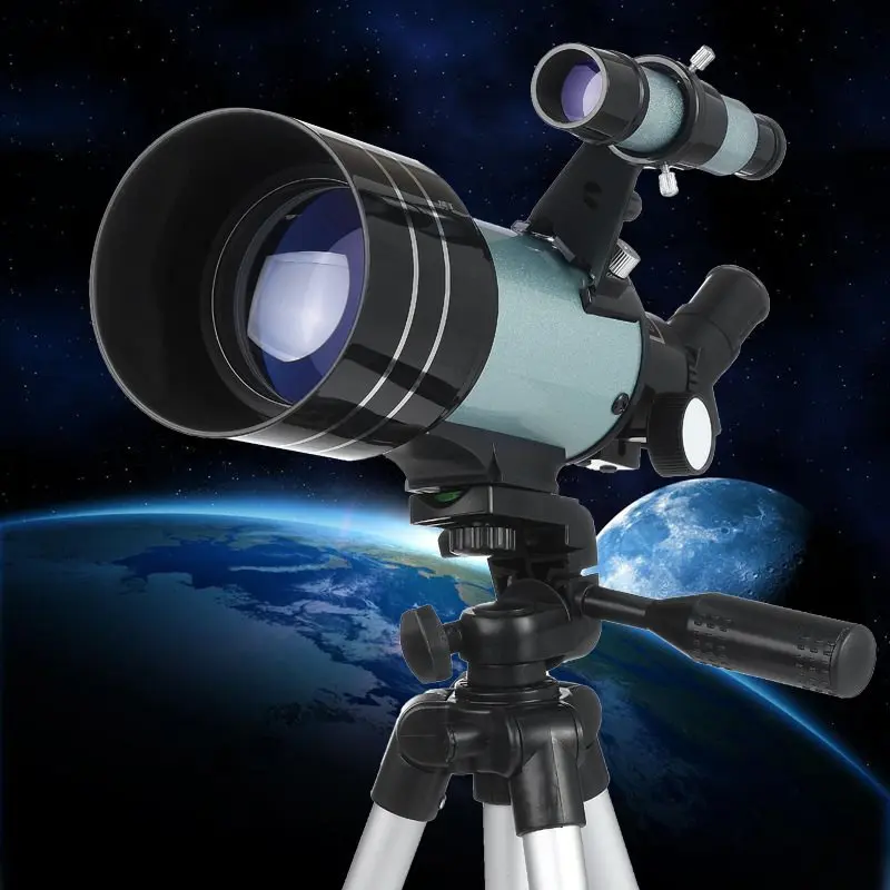 Professional HD Zooming Outdoor 150X Refractive Space Astronomical Telescope with Tripod Moon Watching for Kids Adults Gifts