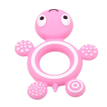 

1pc Baby Turtle Silicone Teether Safety Tortoise Baby Kids Food Grade Silicone Soother Teether Teething Pacifier