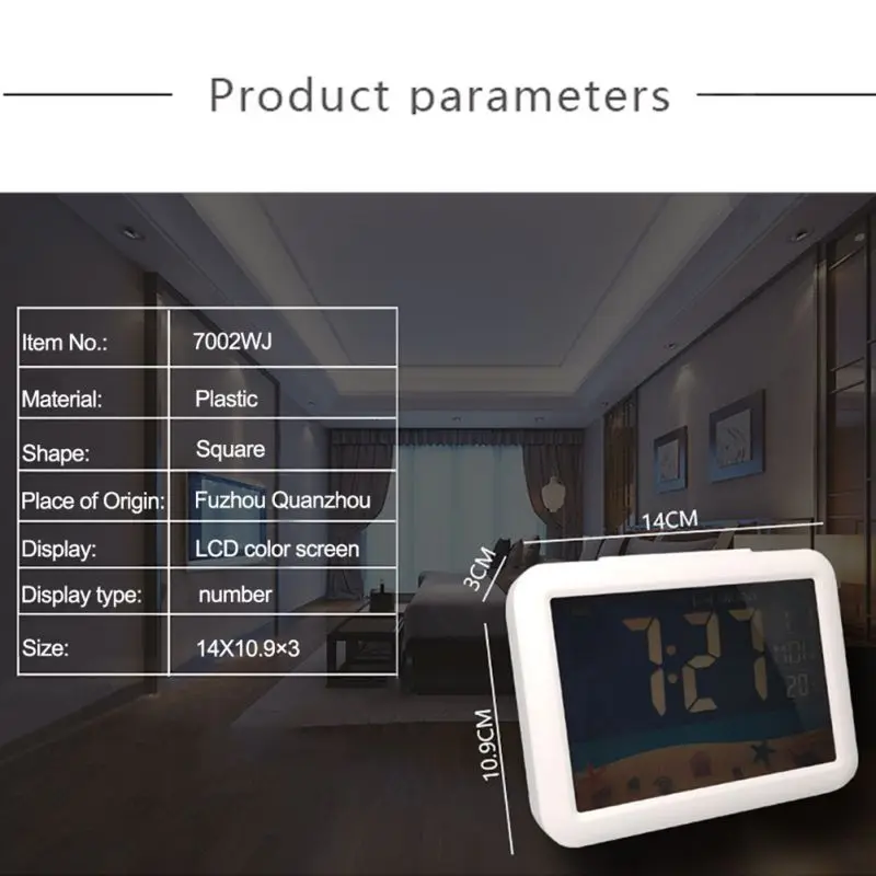 Цветной экран цифровой календарь будильник большой экран электронные часы домашний декор настольные часы игрушки подарки