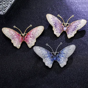 

OKILY Sweet ButterflyBrooches Cubic Zircon for Women Colorful Zirconia Insect Brooch Pin Coat Suit Scarf Accessories Jewelry