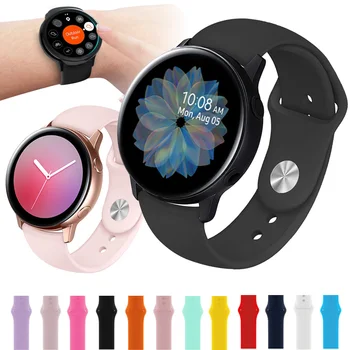

For Samsung galaxy watch Active 2 40mm 44mm Silicone Watch band Replacement sport Bracelet 20mm Watch Strap Active2 ремешок