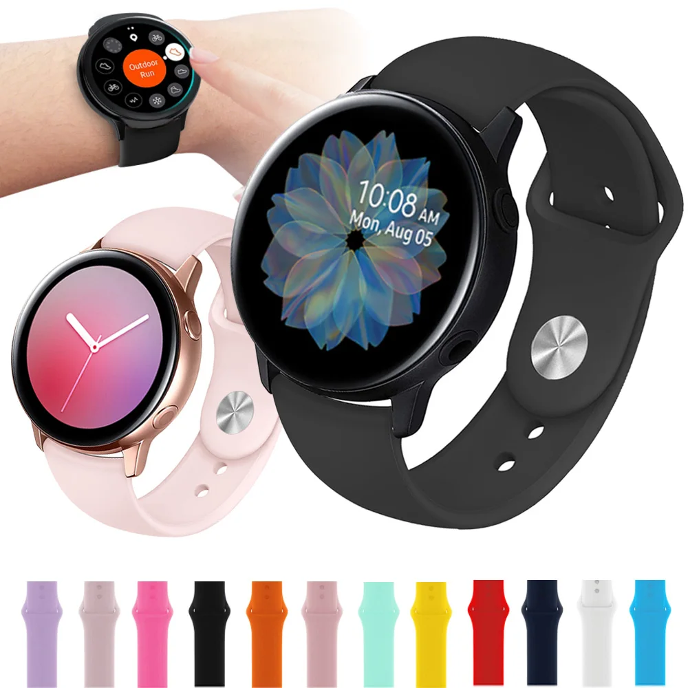Силиконовый ремешок для часов Samsung galaxy watch Active 2 40 мм 44 сменный спортивный браслет