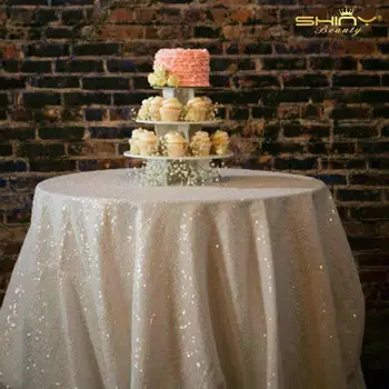 

Buy It now !! 108'' Round Tablecloths Beige Sequin Table Cover / Sequin Tablecloth For Wedding/Event Table Linen Wedding Decor