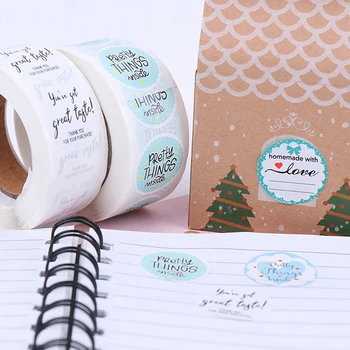 

500Pcs/roll Thank You Sticker For Seal Label Scrapbooking Decoration 4 Rolls