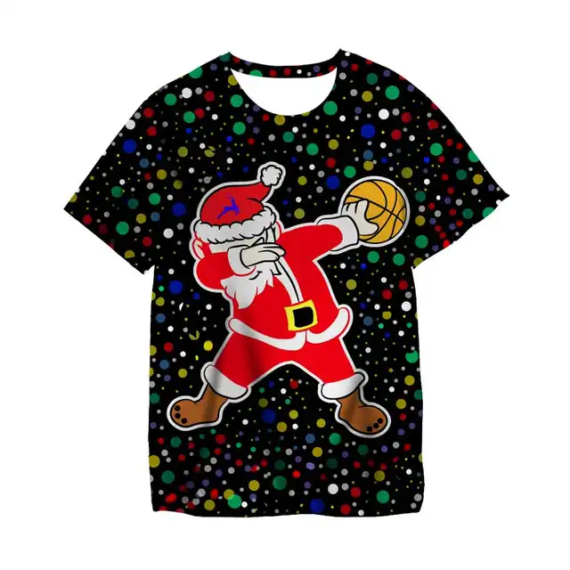 2020 Christmas Children Tshirt Kids Boys Girls T Shirts Santa Claus 3D T Shirt Boys Christmas Party Happy Children Tops TX-040429