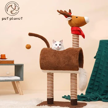 

Christmas Cat Toy Cat Climbing Frame Cat Scratching Column Grab Tree Pole Furniture Fitness Room Cat Jumping Platform