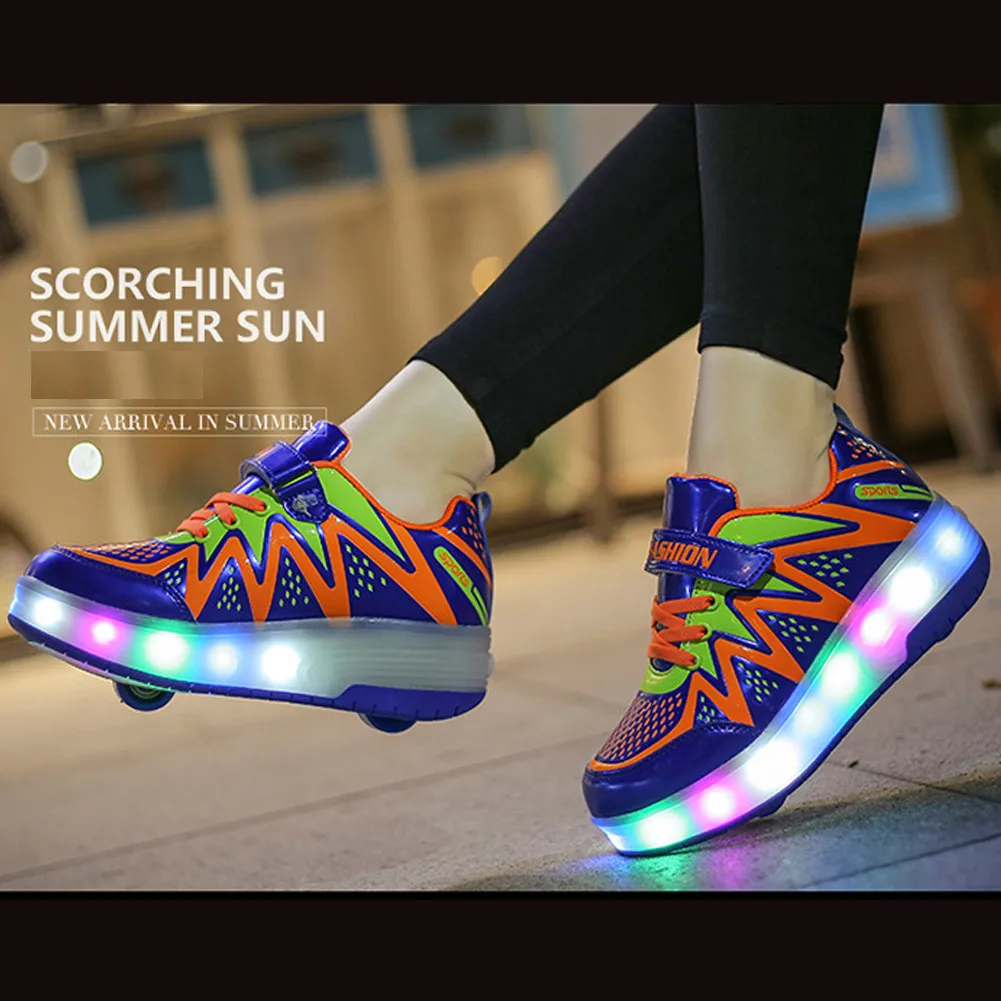 Kids Shoes Boy Running Sneakers Light Up Shoes Wheel Shoes Toddler Kids Anti-slip Shoes Fashion Design