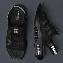 Сетчатые сандалии с закрытым носком для мужчин; модные дизайнерские мужские Нескользящие туфли с отверстиями; легкие Вьетнамки; летние пляжные дышащие туфли на платформе