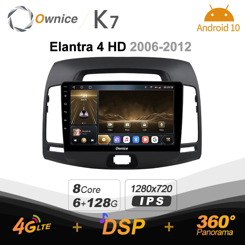 K7 Ownice 2 Din Android 10 0 Автомобильный мультимедийный радио для Hyundai Elantra 4 HD 2006 - 2012 с 8 ядро