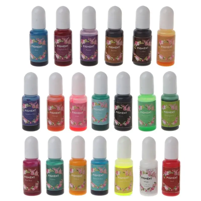20 Colors Epoxy Resin Pigment Kit Liquid Epoxy Resin Mold Colorant Dye Jewelry DIY Crafts Art Making Tools