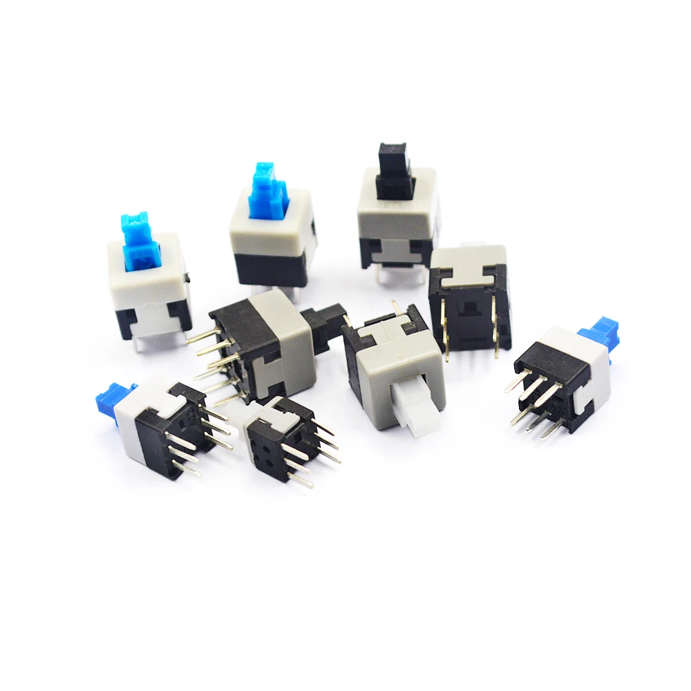 Non-Self-Locking Switch Self-Locking Switch 5.8*5.8 7*7 8*8 8.5X8.5MM Push Tact Power Micro 6 Pin Button Switches 10Pcs