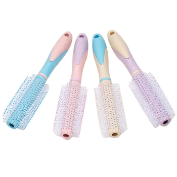 

4Pcs Hair Comb Hair Round Brush Professional Nano Technology Ceramic Ionic Boar Bristle Antistatic Heat Resistant Hair Curling B