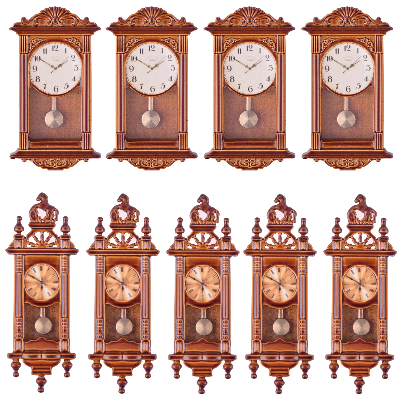 Retro Mini Pendulum Wall Clock With Pendulum Miniature Clocks Wooden